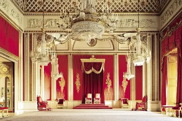 Lavish interior of the State Rooms at Buckingham Palace