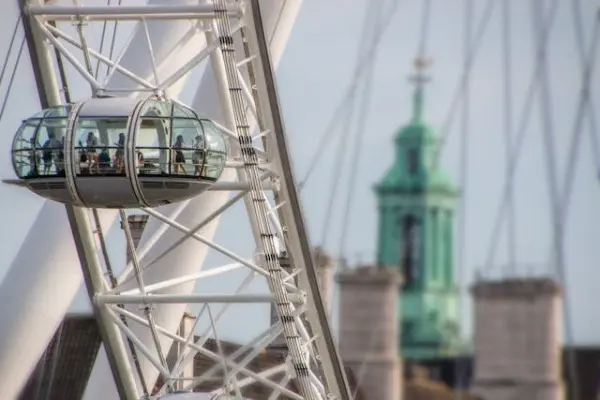 Visitors in a pod on the London Eye